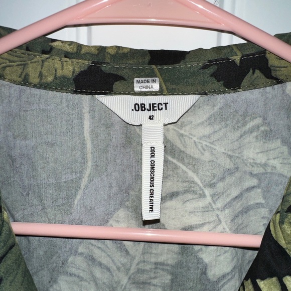 OBJECT CO-ORD SHIRT IN PALM PRINT-GREEN - Picture 3 of 4